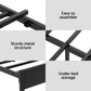 Dreamora Bed Frame LED Metal Bed Base with Charging Station - Black Double