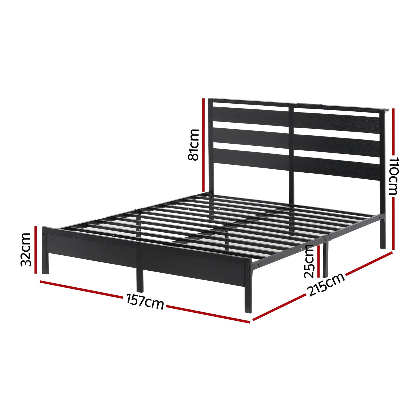 Stilbite Bed & Mattress Package with 34cm Mattress - Black Queen