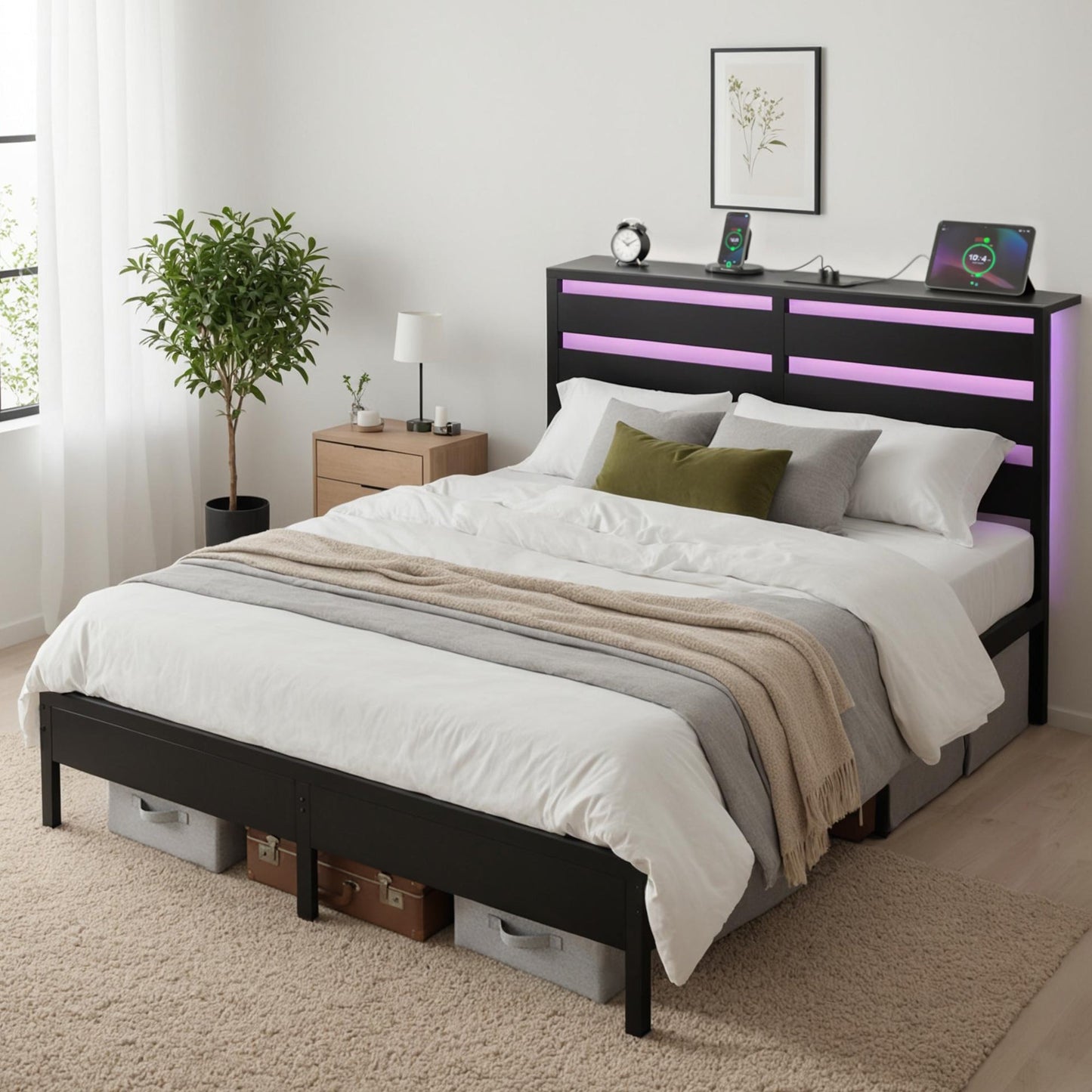 Stilbite Bed & Mattress Package with 32cm Mattress - Black Queen