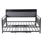 Dormelle Bed Frame LED Metal Trundle Daybed with Charging Station - Black Double