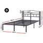 Trista Bed Frame with Charging Station - Black Double