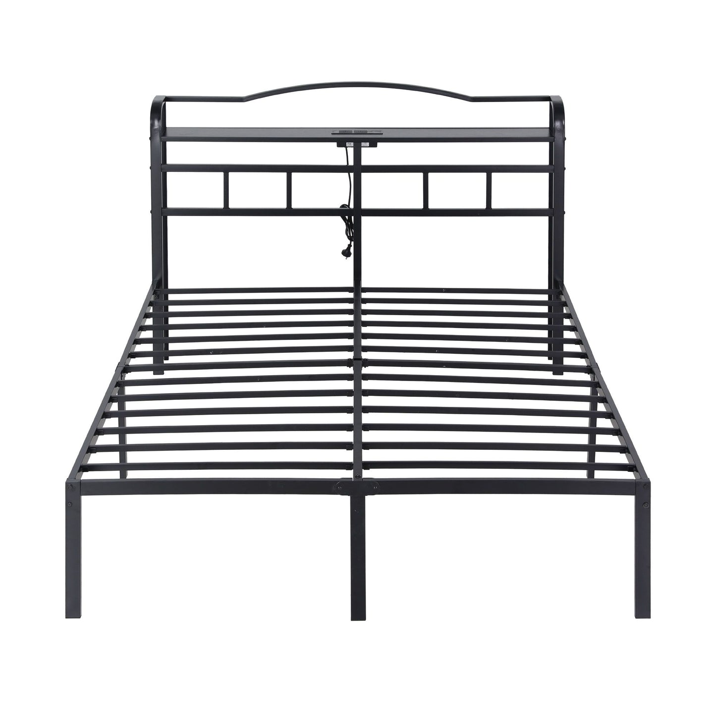 Trista Bed Frame with Charging Station - Black Double