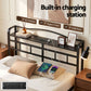 Trista Bed Frame with Charging Station - Black Double