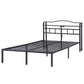 Trista Bed Frame with Charging Station - Black Double
