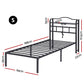 Restelle Bed Frame with Charging Station - Black Single