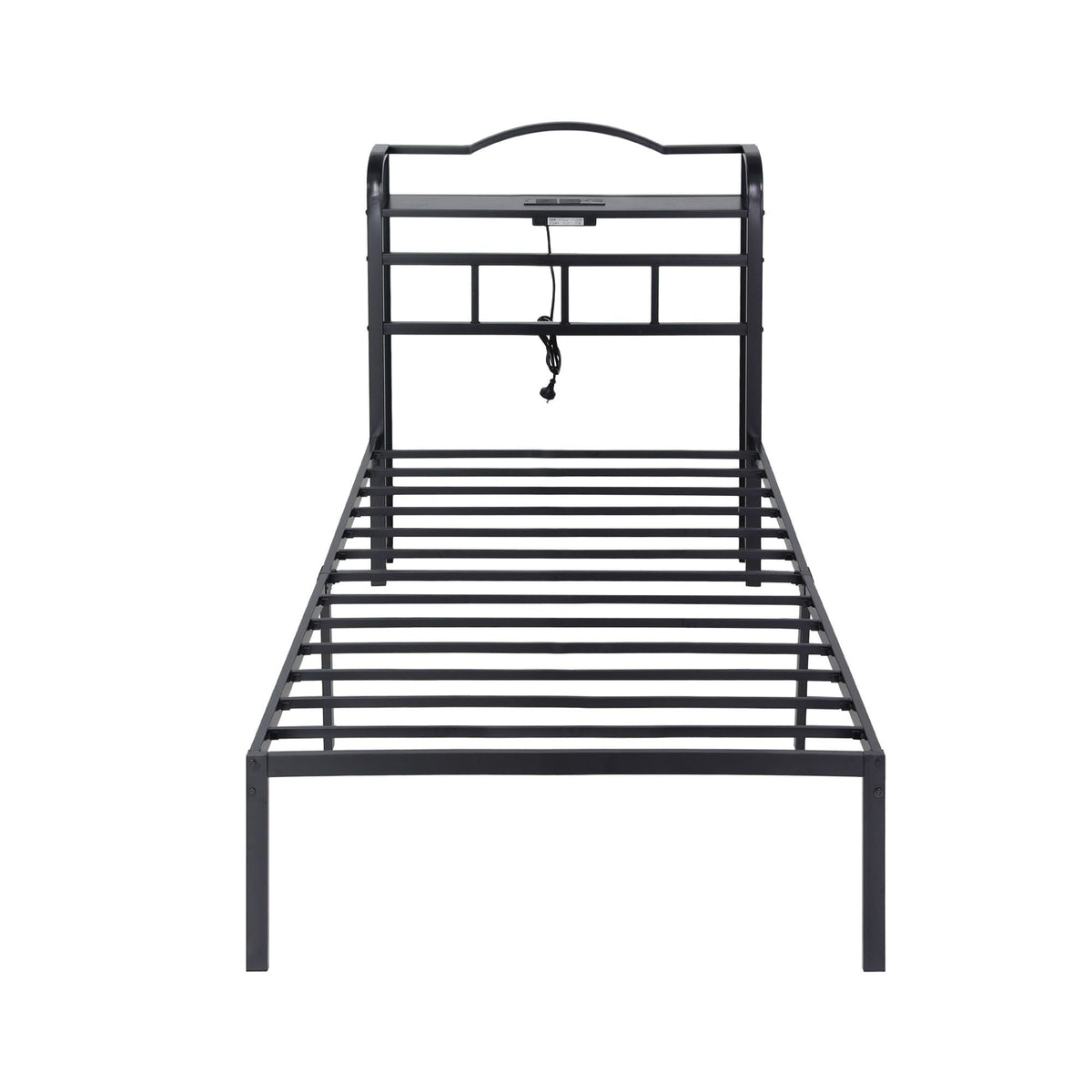 Onyra Bed & Mattress Package with 34cm Mattress Bed with Charging Station - Black Single