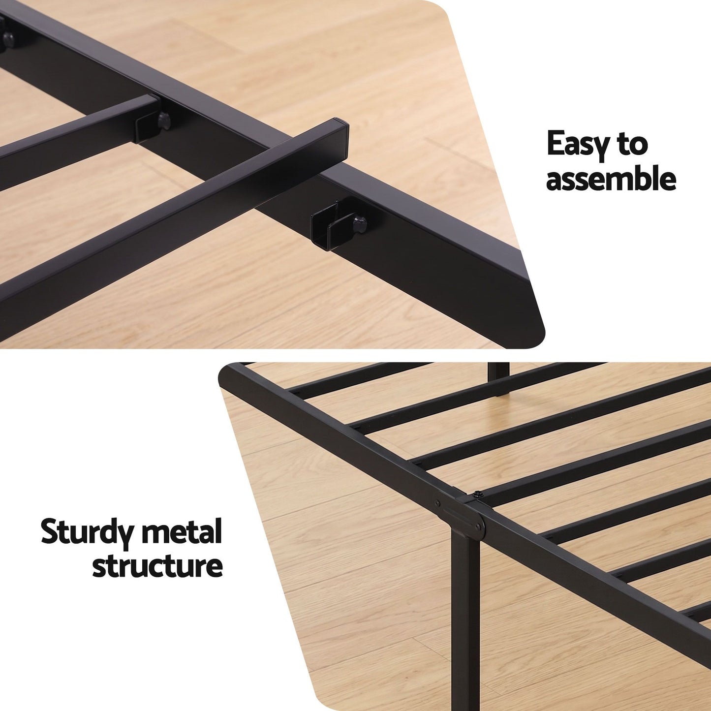 Restelle Bed Frame with Charging Station - Black Single