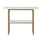 Console Table Marble Effect - White & Gold