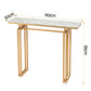 Console Table Hallway Entryway Table Marble Effect 110CM - White & Gold