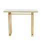 Console Table Hallway Entryway Table Marble Effect 110CM - White & Gold