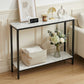 Console Table Entryway Hallway Display Desk Marble Effect - White