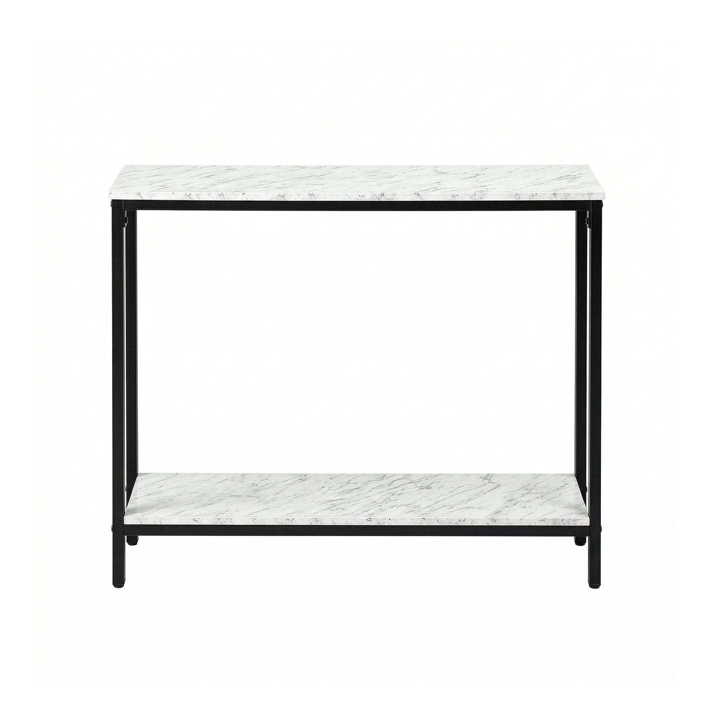 Console Table Entryway Hallway Display Desk Marble Effect - White
