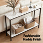 Console Table Entryway Hallway Display Desk Marble Effect - White