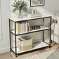 Isidoros Console Table Marble Effect 3-Tier Sofa Entryway Side Table 90CM White