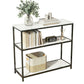 Isidoros Console Table Marble Effect 3-Tier Sofa Entryway Side Table 90CM White