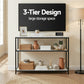 Isidoros Console Table Marble Effect 3-Tier Sofa Entryway Side Table 90CM White