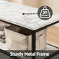 Isidoros Console Table Marble Effect 3-Tier Sofa Entryway Side Table 90CM White