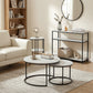 Isidoros Console Table Marble Effect 3-Tier Sofa Entryway Side Table 90CM White