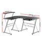 Corner Metal Pull Out Table Desk - Black