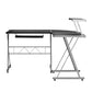 Corner Metal Pull Out Table Desk - Black