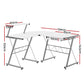 Corner Metal Pull Out Table Desk - White