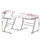 Artiss Computer Desk L-Shape Keyboard Tray Shelf White