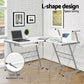 Corner Metal Pull Out Table Desk - White