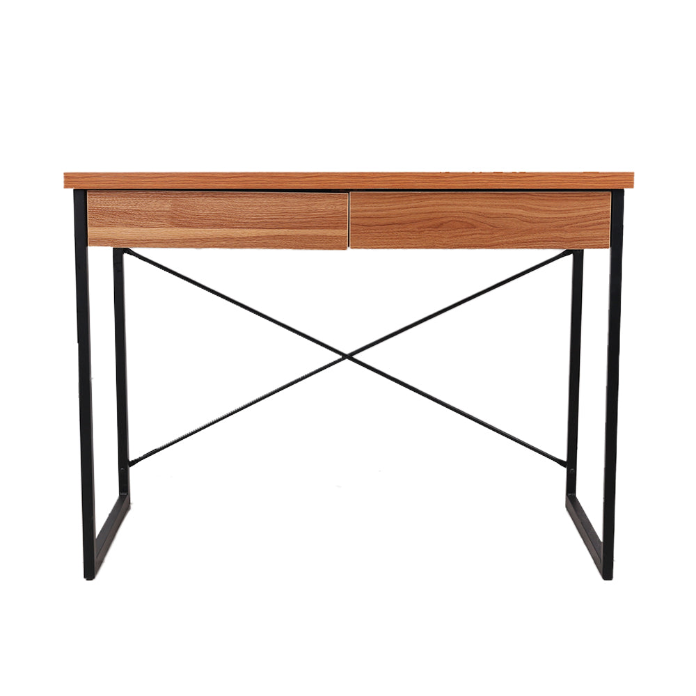 Artiss Computer Desk Drawer Storage Walnut 100cm
