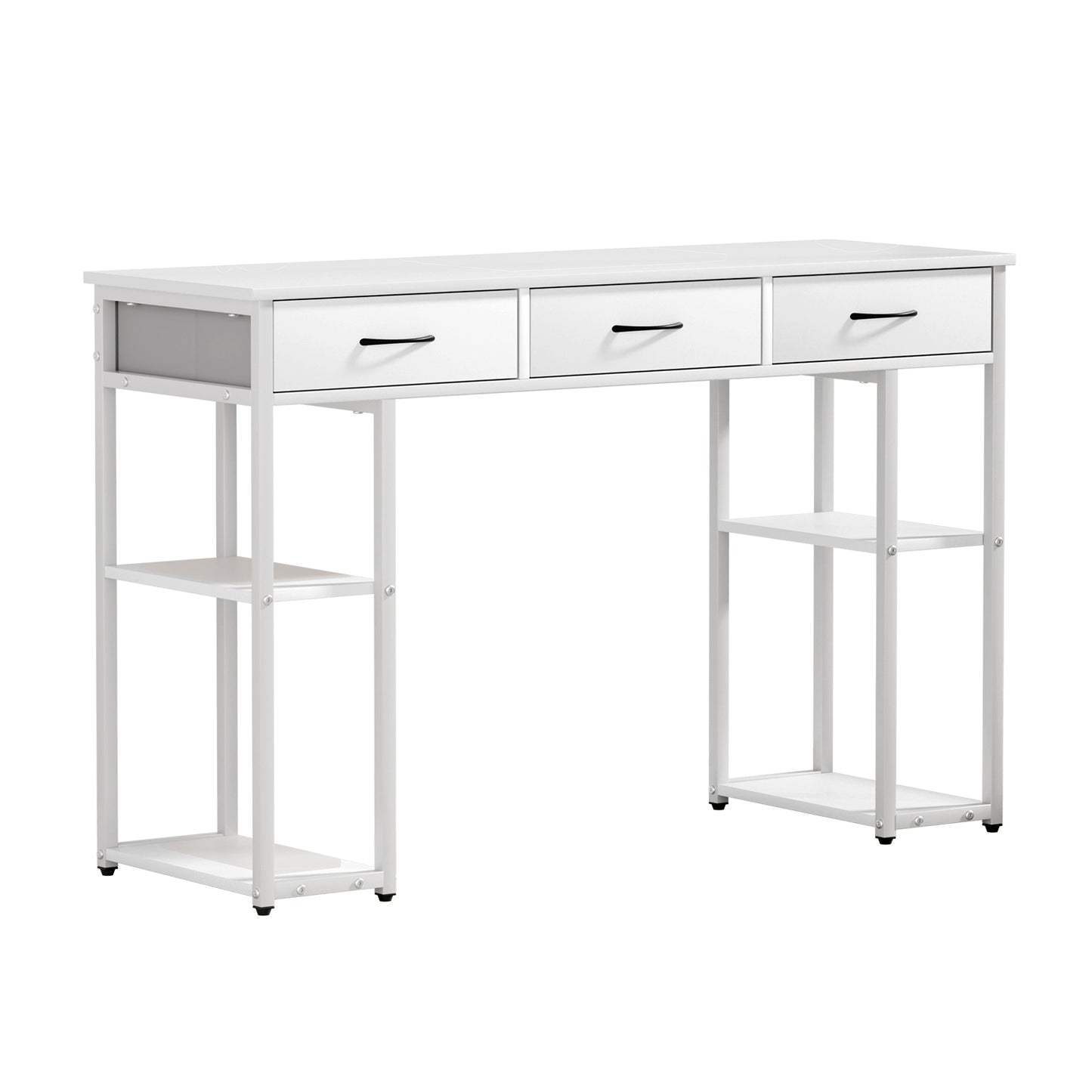 120cm Computer Desk Drawer Shelves Study Table - White