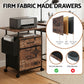 Artiss 2 Fabric Drawer File Cabinet Printer Stand Rolling File Cabinet with Side Bag
