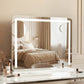 Makeup Mirror 60x50cm Hollywood Vanity with LED Light Tabletop - White