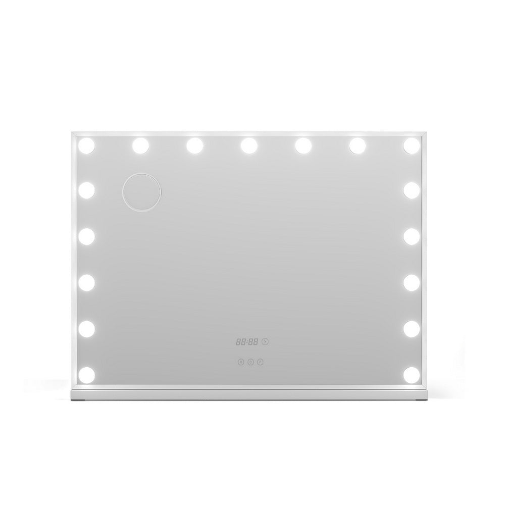 Makeup Mirror 80x60cm Hollywood Vanity with LED Light Tabletop - White