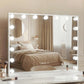 Makeup Mirror 80x60cm Hollywood Vanity with LED Light Tabletop - White