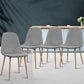 Randy Set of 4 Dining Chairs Linen Curved Slope - Grey