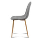 Randy Set of 4 Dining Chairs Linen Curved Slope - Grey