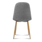 Randy Set of 4 Dining Chairs Linen Curved Slope - Grey