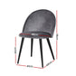 Perry Set of 2 Dining Chairs Velvet Solid Curved - Dark Grey