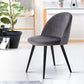 Perry Set of 2 Dining Chairs Velvet Solid Curved - Dark Grey