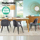 Perry Set of 4 Dining Chairs Velvet Solid Curved - Black