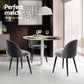 Perry Set of 4 Dining Chairs Velvet Solid Curved - Black