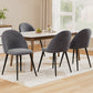 Perry Set of 4 Dining Chairs Velvet Solid Curved - Black