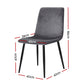 Ramsey Set of 4 Dining Chairs Velvet Horizontal Slope - Grey