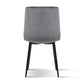 Ramsey Set of 4 Dining Chairs Velvet Horizontal Slope - Grey