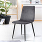 Ramsey Set of 4 Dining Chairs Velvet Horizontal Slope - Grey