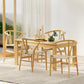 Maud Set of 4 Dining Chair Wooden Rattan Wishbone - Natural