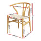 Maud Set of 6 Dining Chair Wooden Rattan Wishbone - Natural
