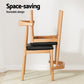 Esme Dining Chair Rubber Wood Leather Seat - Pine & Black
