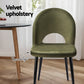 Rosie Set of 2 Dining Chairs Velvet Hollow - Green