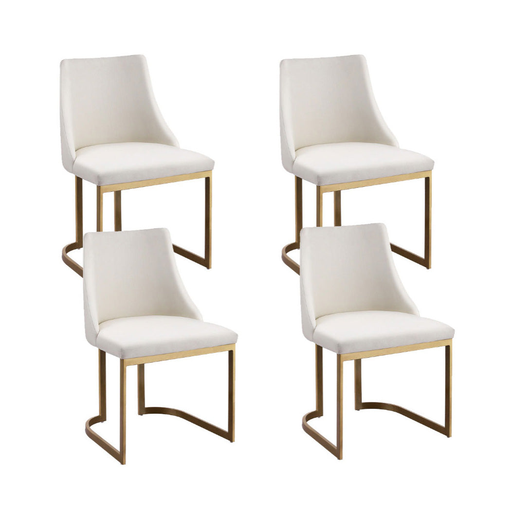 Isobel Set of 4 Dining Chairs Linen Fabric - Beige