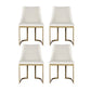 Isobel Set of 4 Dining Chairs Linen Fabric - Beige